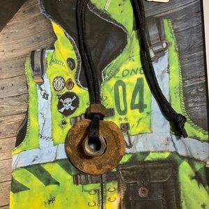 Post apocalyptic style industrial hardware necklace